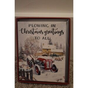 Plow Christmas Greeting‎ Cards w/ Envelopes 12 Pack 4.25" x 5.5"